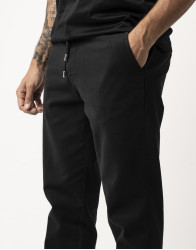 Scissor Scriptor Black Straight-Leg Cotton Drawstring Chinos thumbnail 1